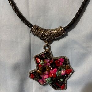 Texas state Multicolor Stone Pendant Necklace